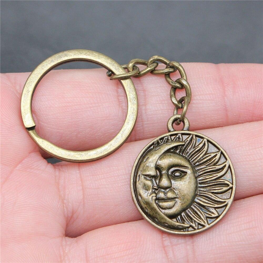 Schlüsselanhänger mit Sonnenmotiv, Zubehör für Schlüsselanhänger aus Metall zum Selbermachen