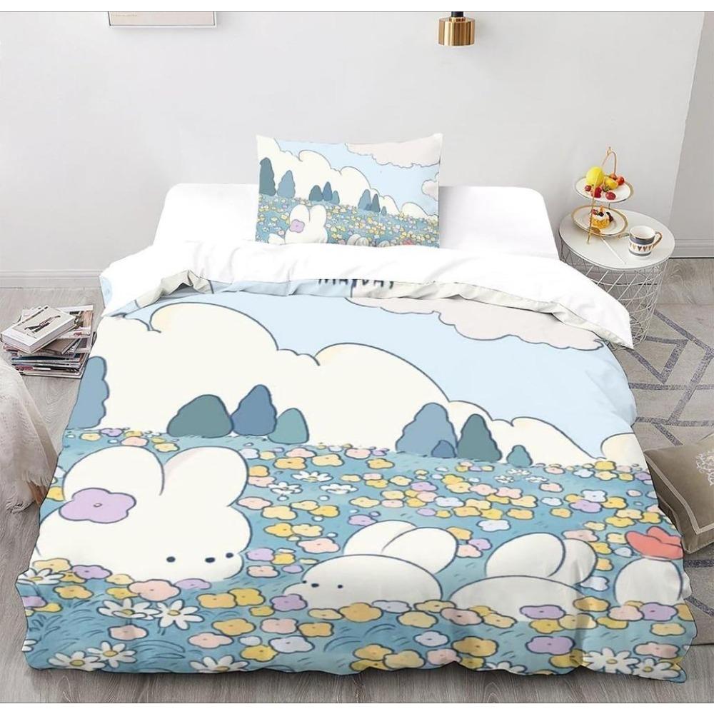 Conjuntos de Cama de Microfibra, Motivo Animal de Desenho Animado 3D, Roupa de Cama Infantil com Zíper Decoração de Quarto Capa de Edredom para Adolescentes Adulto