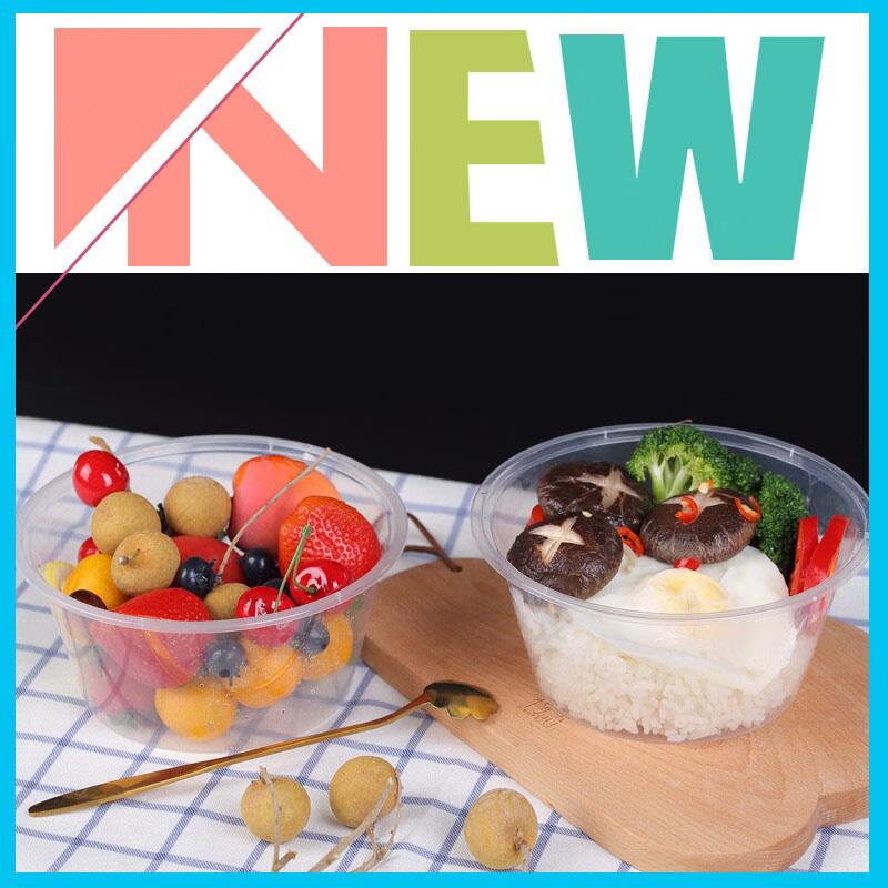 Homeglen 625ML Round Disposable Plastic Food Containers with Lids