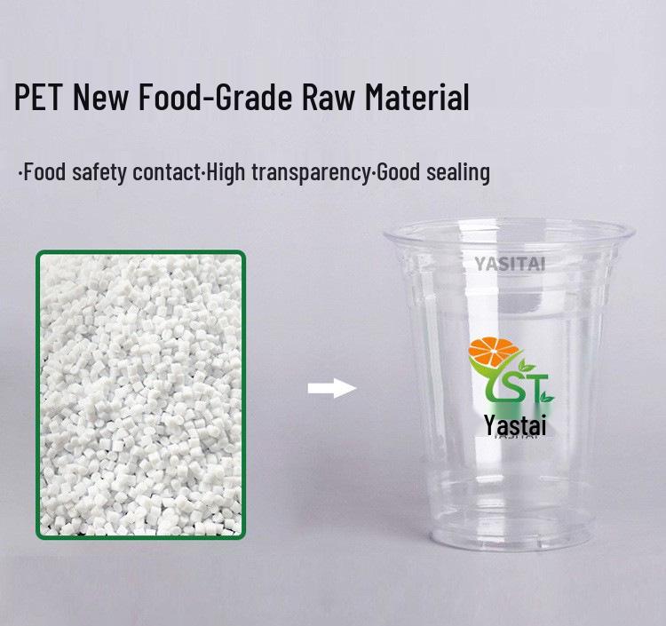 98mm PET Takeaway Cold Drink Cup with Lid - High Transparency, Thickened Disposable Cup for Coffee or Milk Tea