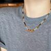 Handmade Natural yellow crystal necklace for women, vintage niche, light luxury, high-end, elegant collarbone chain