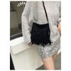 New Fashion Suede Bucket Bag for Women Soft Touch Fringe Crossbody Shoulder Purse Trendy Casual Handbag