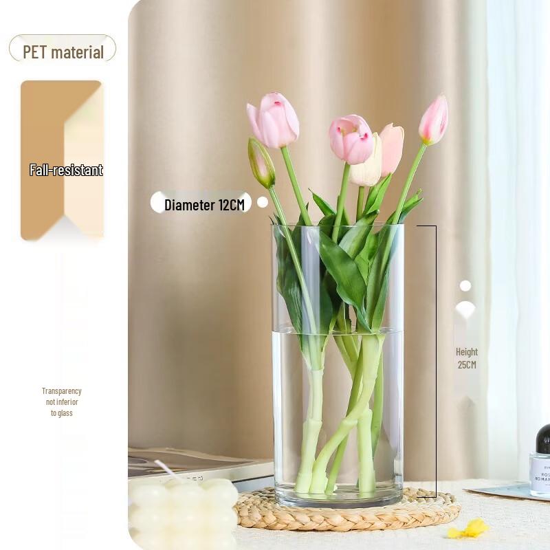 Zylindrische Dekorationsvase aus PET-Kunststoff - 5er-Pack