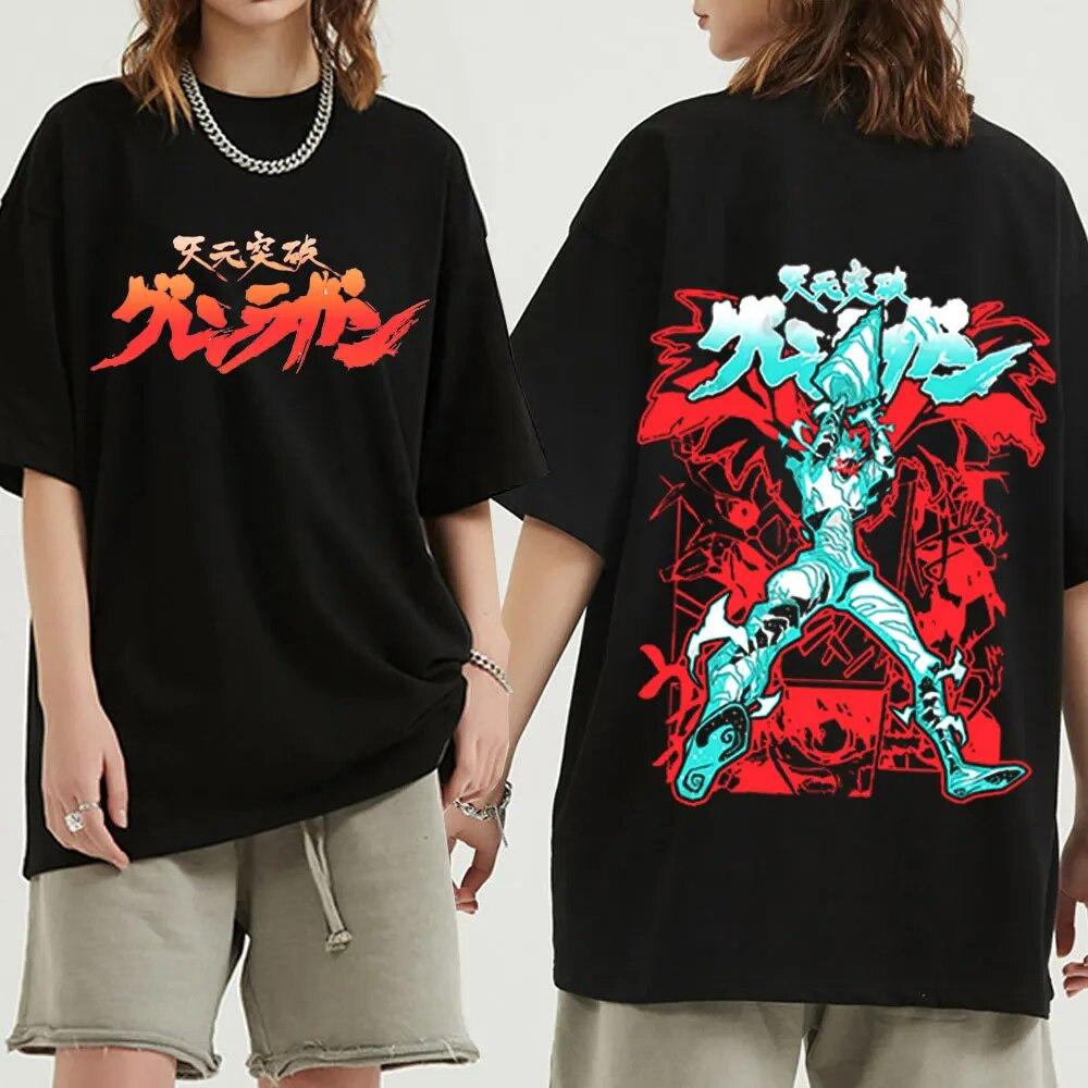 Anime Tengen Toppa Gurren Lagann Tričko Dámské Unisex Unisexga Trička s krátkým rukávem Hip Hop Streetwear Oversized Unisex Tričko