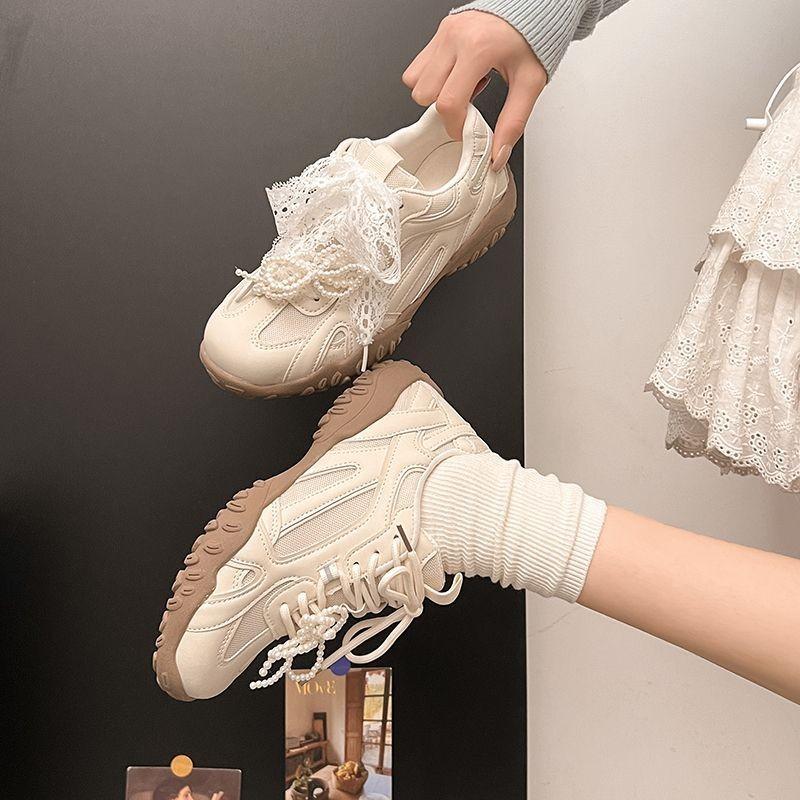 

Forrest Gump shoes in the autumn of 2025 new fashionable versatile comfortable platform niche retro Korean version ins with skirt German training sho 40 хаки