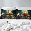 Frog Mushroom Three-Piece Quilt Cover 3D Digital Printing Bedding Set Bed Cover