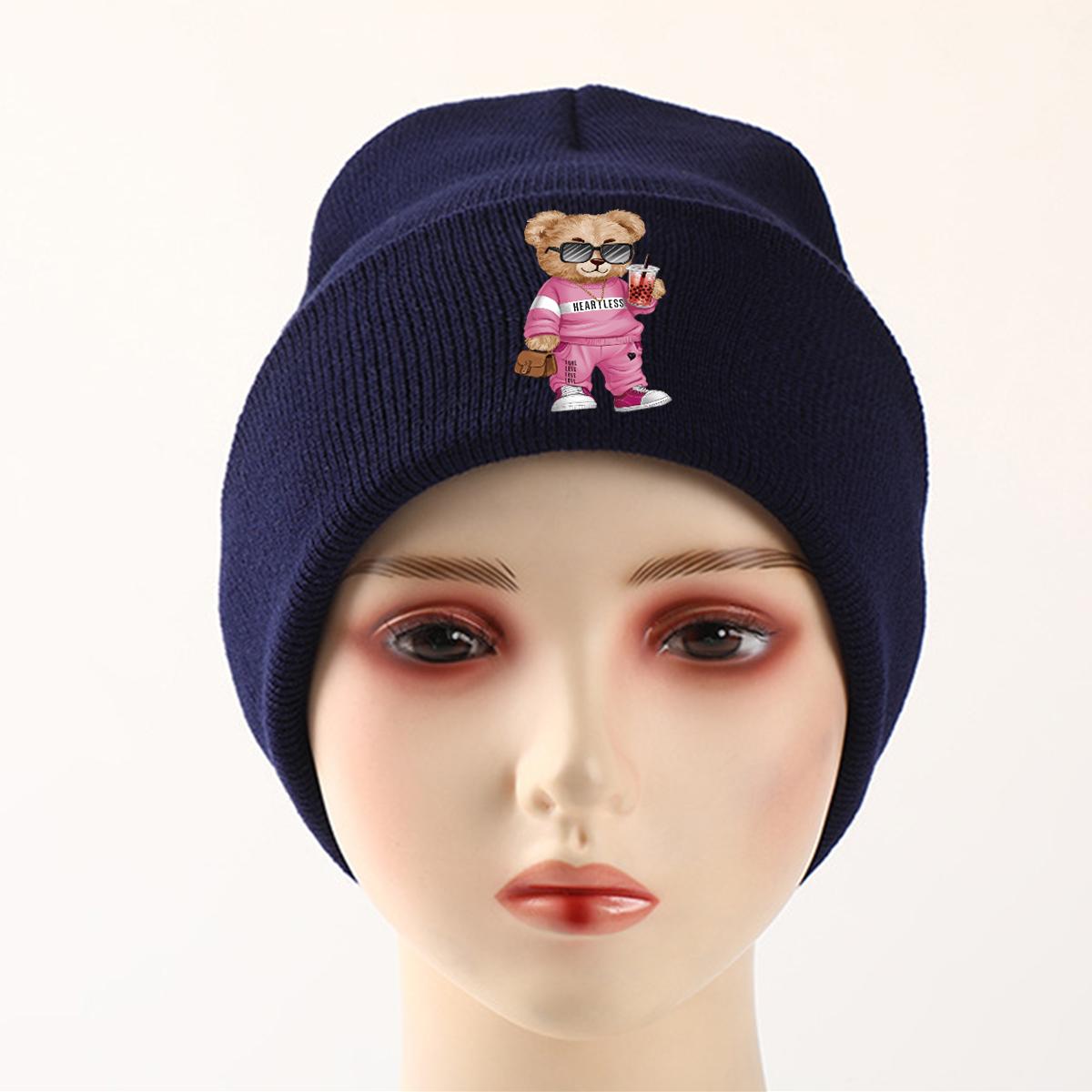 Солнцезащитные очки Медведь теплая вязаная шапка шапка — фото 5