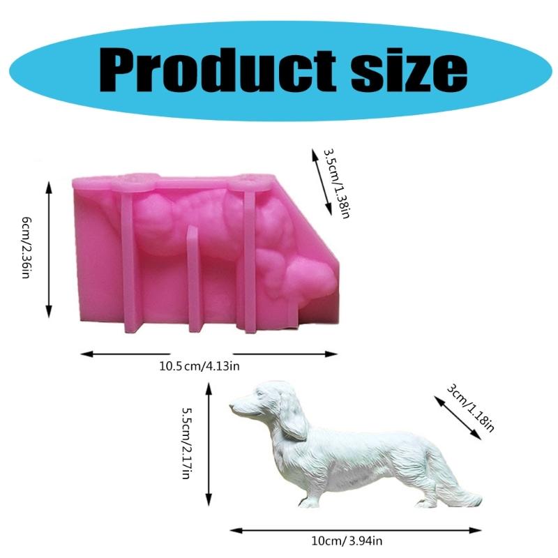 Cute Dachshund Silicone Casting Mold Versatile Wiener Dog Silicone Mold for Handmade Figurines and Scented Candle