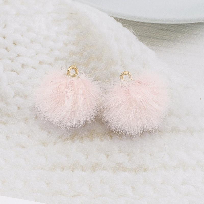 10/Saco Multi-colorido pelúcia bola de pele pingente DIY artesanato bola encantos brincos jóias fazendo acessórios
