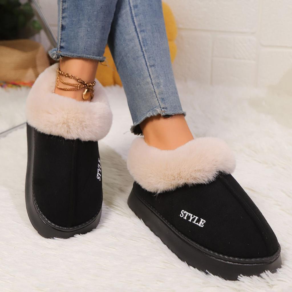 Couple's Luxury Comfortable Warm Fleece Lined Winter Slippers - Elegant, Warm, and Comfortable Thick Sole Indoor