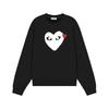 Relaxed Fit Cotton Sweatshirt With Heart Print Long Sleeve Crew Neck Fleece Lined Unisex Winter Casual Top