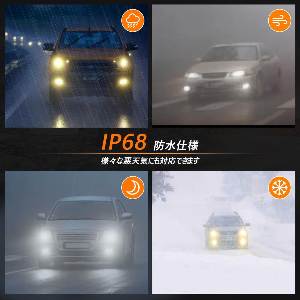 BLUESEATEC 2-Color Switching H8 H11 H16 LED Fog Lamp, 60 W, 13,000 LM, Explosive