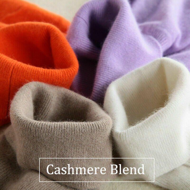 Women's Winter Slim Sweater Knit Turtleneck Soft Cashmere Wool Long Sleeve Pullover