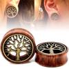 1Pc 8/10/12/14mm Flesh Tunnel Tree of Life Wooden Double Flared Gauge Ear Plug