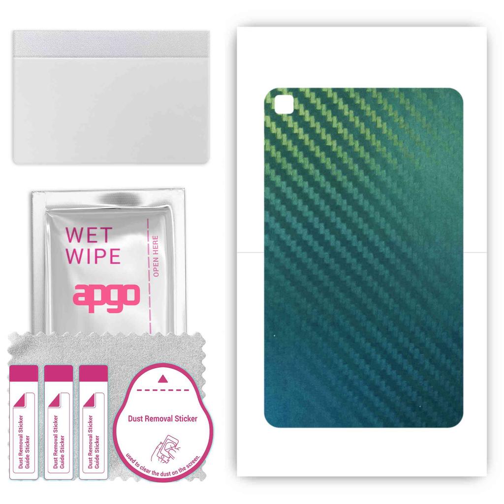 apgo Adesivo protetor de pele para a parte traseira compatível com Samsung Galaxy Tab A 10.1 (2019), Filme envolvente, folha, vinil - padrão carbono camaleão CAKA1