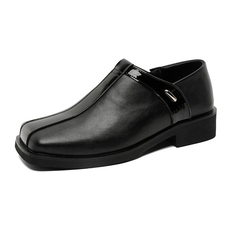 Fashion Fashion Men's Leather Shoes Minimalist British style Party dress Daily Work Office Thick soled high-quality shoes 38-46 Black