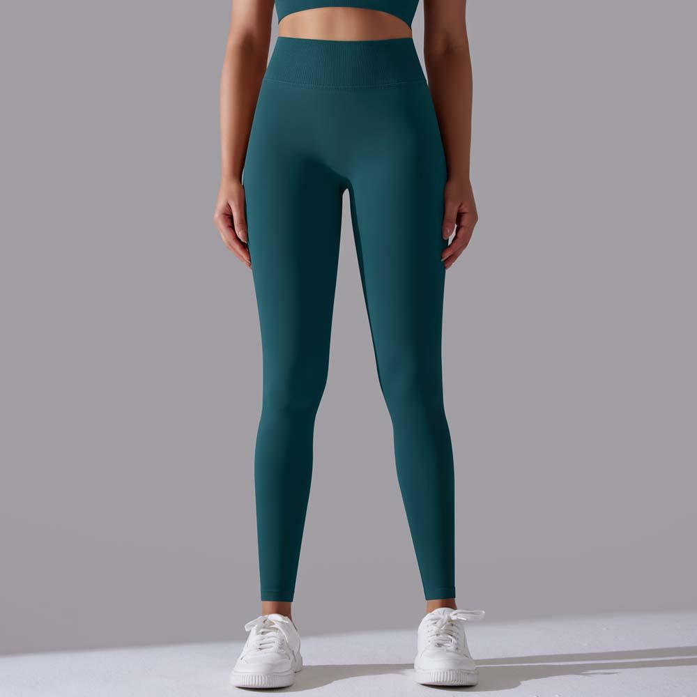 Cross-Border Outdoor Nude Feel Tight Fit Yoga Leggings - Solid Color Hip-Lifting Design