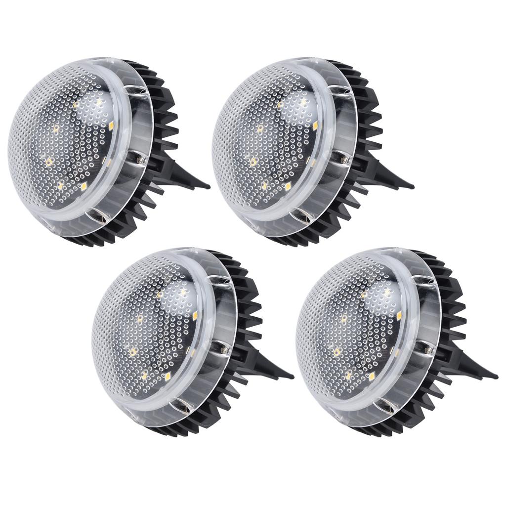 4Pcs Solar Ground Lights Waterproof Color Gradient 8 LEDs Disk Solar Deck Lights for Outdoors