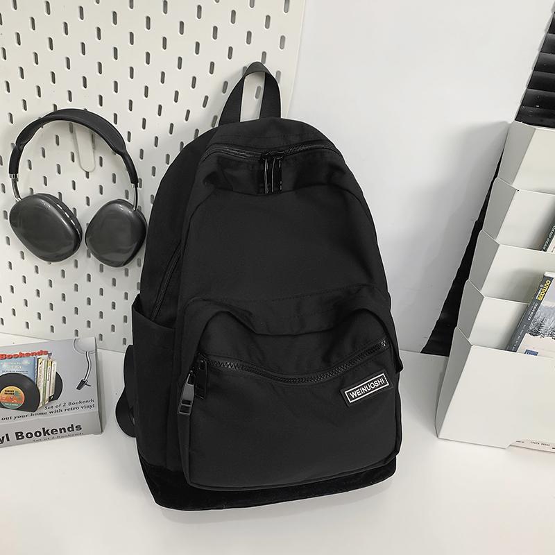 Women's Color Block Backpack Student School Bag Men's Lightweight Large Capacity Travel Backpack