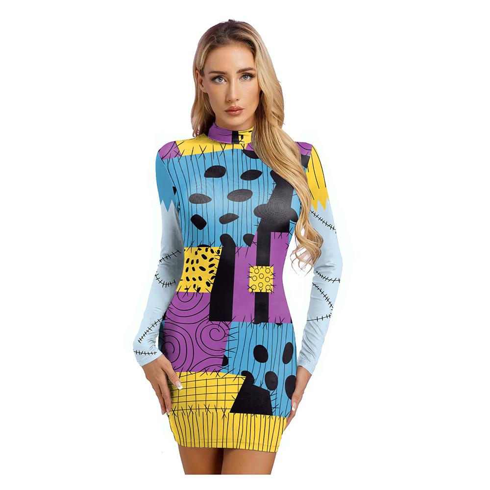 Christmas Horror Sally Cosplay Costume Halloween Zombie Funny Party Dresses Jumpsuit Leggings Mom Daughter Parent-Child Outfit