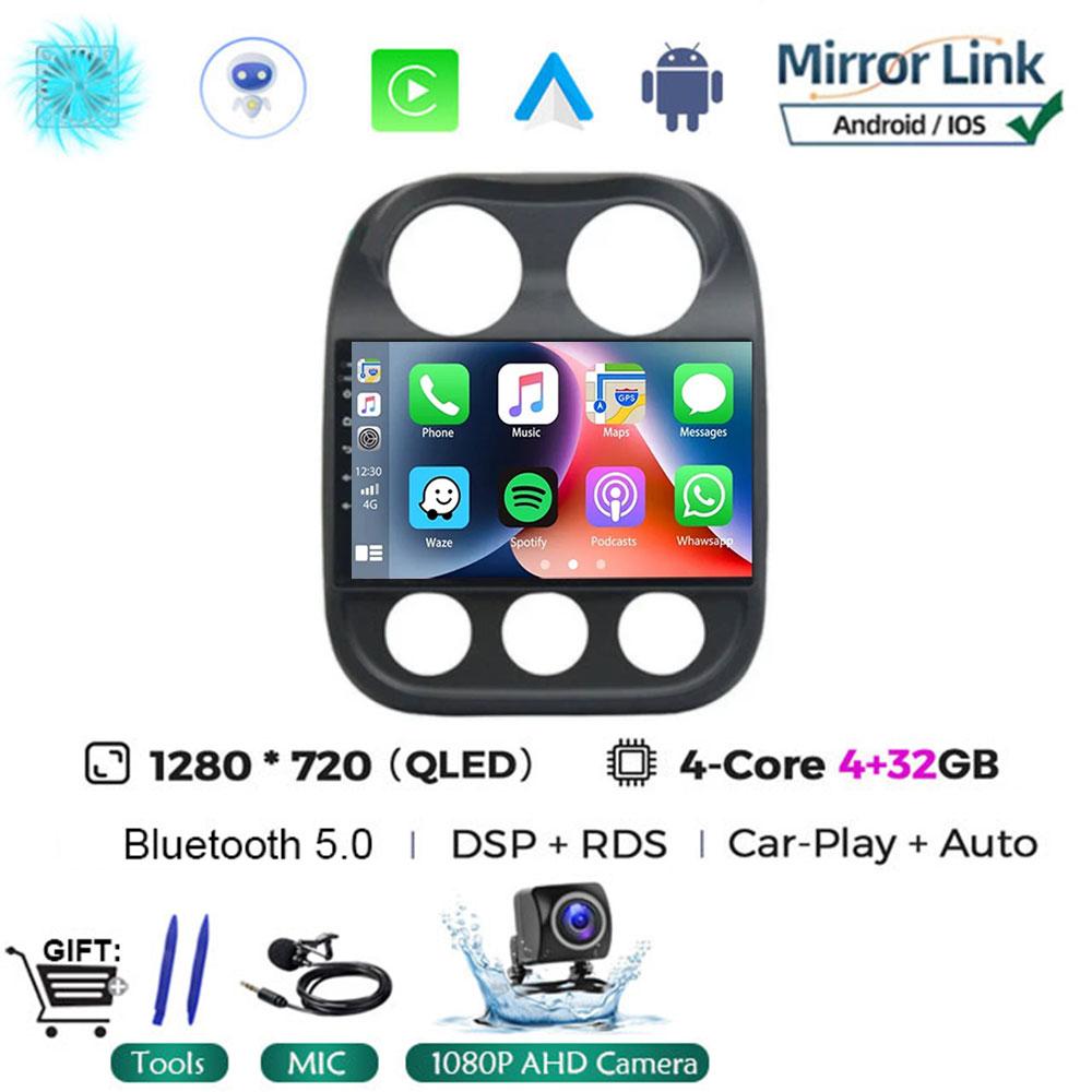 Android14 Car Radio For Jeep Compass Patriot 2010 - 2016 Autoradio Stereo 2 Din Player GPS Navigation Carplay DSP OBD CD Player