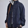 Unisex Autumn Retro Waterproof Stand-Up Collar Sporty Jacket, Solid Color, Loose Fit.