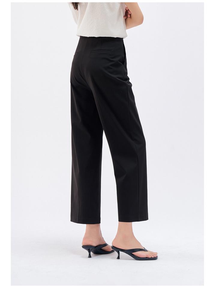 OL Texture Commuter Nine-point Wide Leg Casual Pants for Women