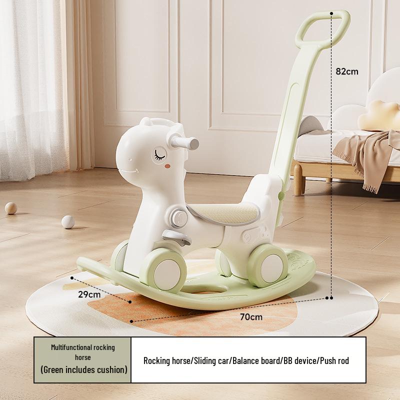 

Лошадка-качалка 2-в-1 для малышей и детей - Безопасная конструкция против падения
