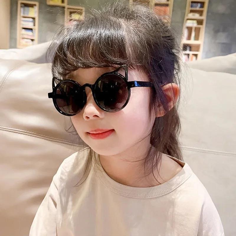 Girls Boys Cute Cartoon Sunglasses Outdoor Sun Protection Children Lovely Vintage Glasses Protection Classic Kids Eyewear