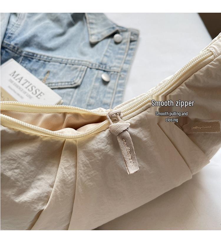 2025 Pleated Lightweight Dumpling Bag: Versatile, Solid Color Shoulder/Crossbody with High-End Style