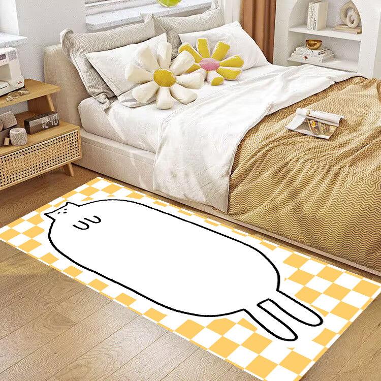 Nordic Fluffy Soft Bedroom Carpet Kids Room Bedside Rug Non-Slip Floor Mat Living Room Decoration Long Area Rug