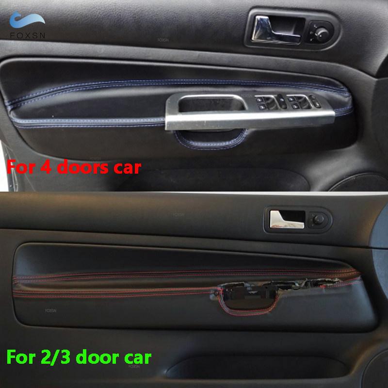 For VW Golf 4 MK4 Jetta Bora 1999 2000 2001 2002 2003 2004 2005 Only 3 Doors Car Door Armrest Panel Microfiber Leather