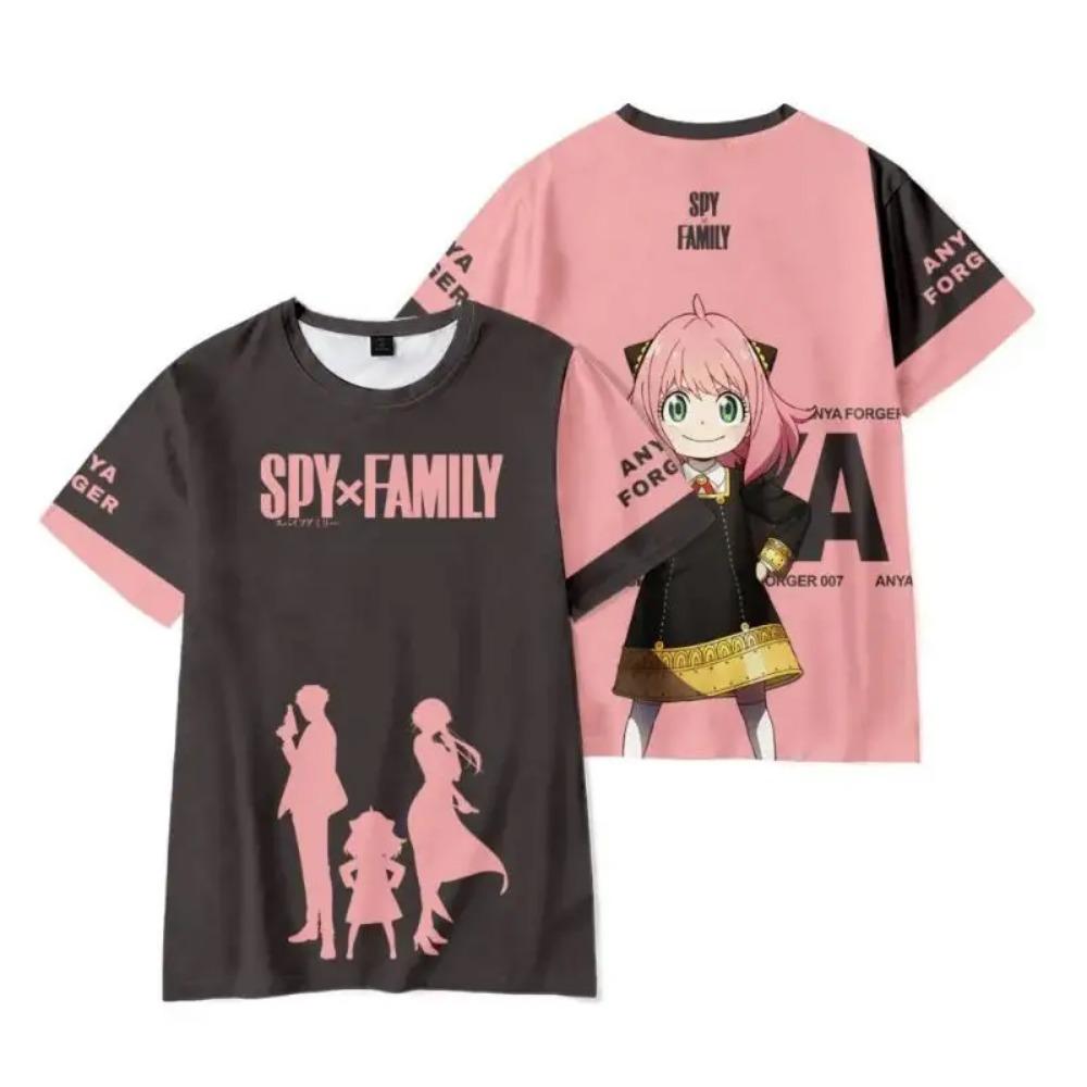 Spy X Family 3D-Druck T-Shirts Anime Harajuku Kawaii Mädchen Anya Jungen Cosplay Übergroßes T-Shirt Oberteile Tees Geschenk Kindergeschenk Kleidung