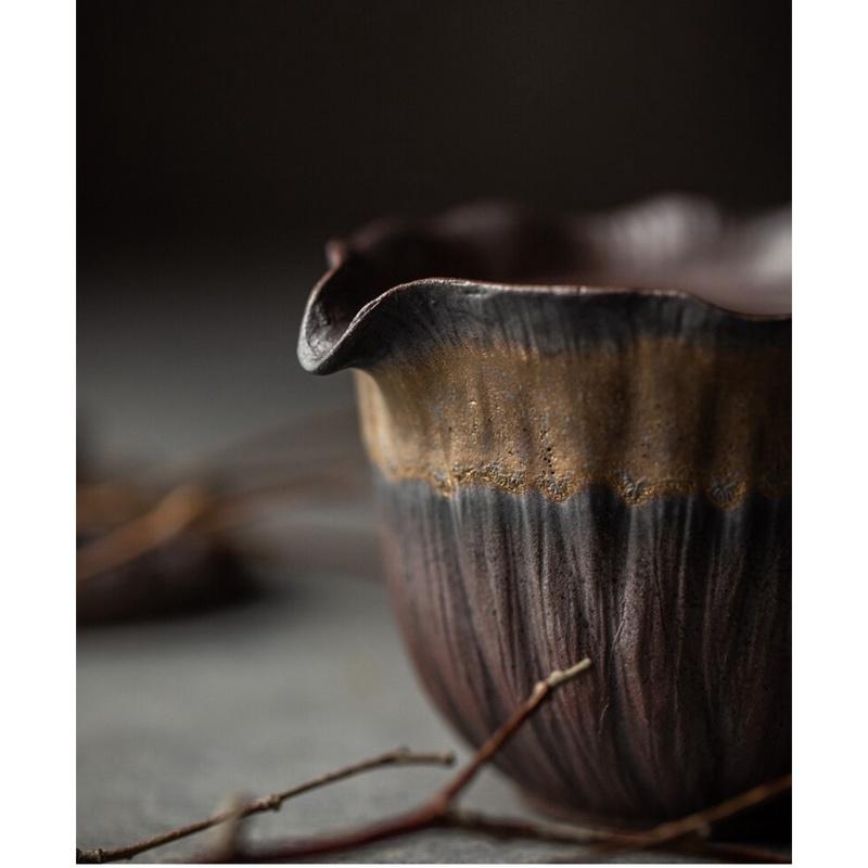 200ml Coarse Pottery Quick Tea Cup Japanese Style Ceramic Handheld Teapot Vintage Kung Fu Tea Set