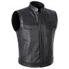 Outstanding Motorcycle Casual Leather Vest with Zipper & Button