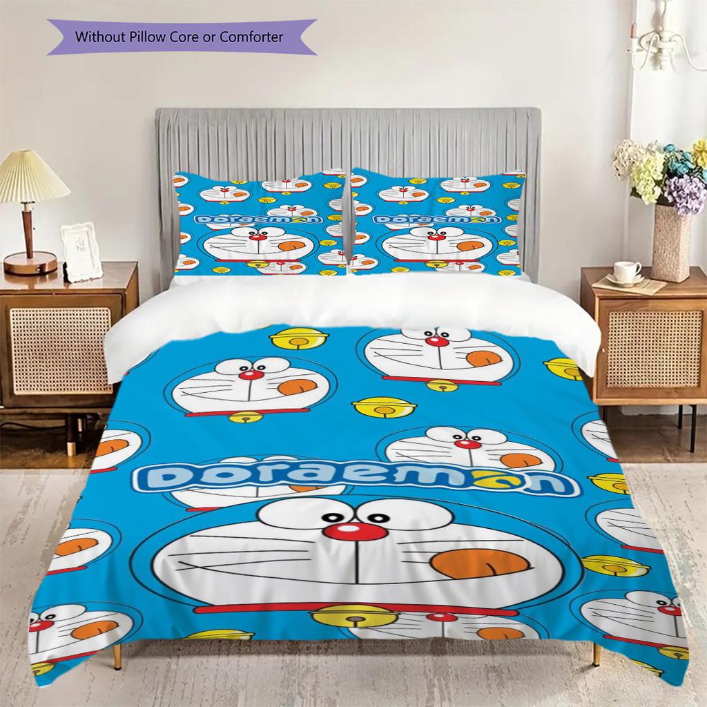 Doraemon Adventure Begins Threepiece Set 1 Duvet Cover 2 Pillowcase Without Core Bedding Set Soft And Comfortable Duvet Cover And Pillowcase