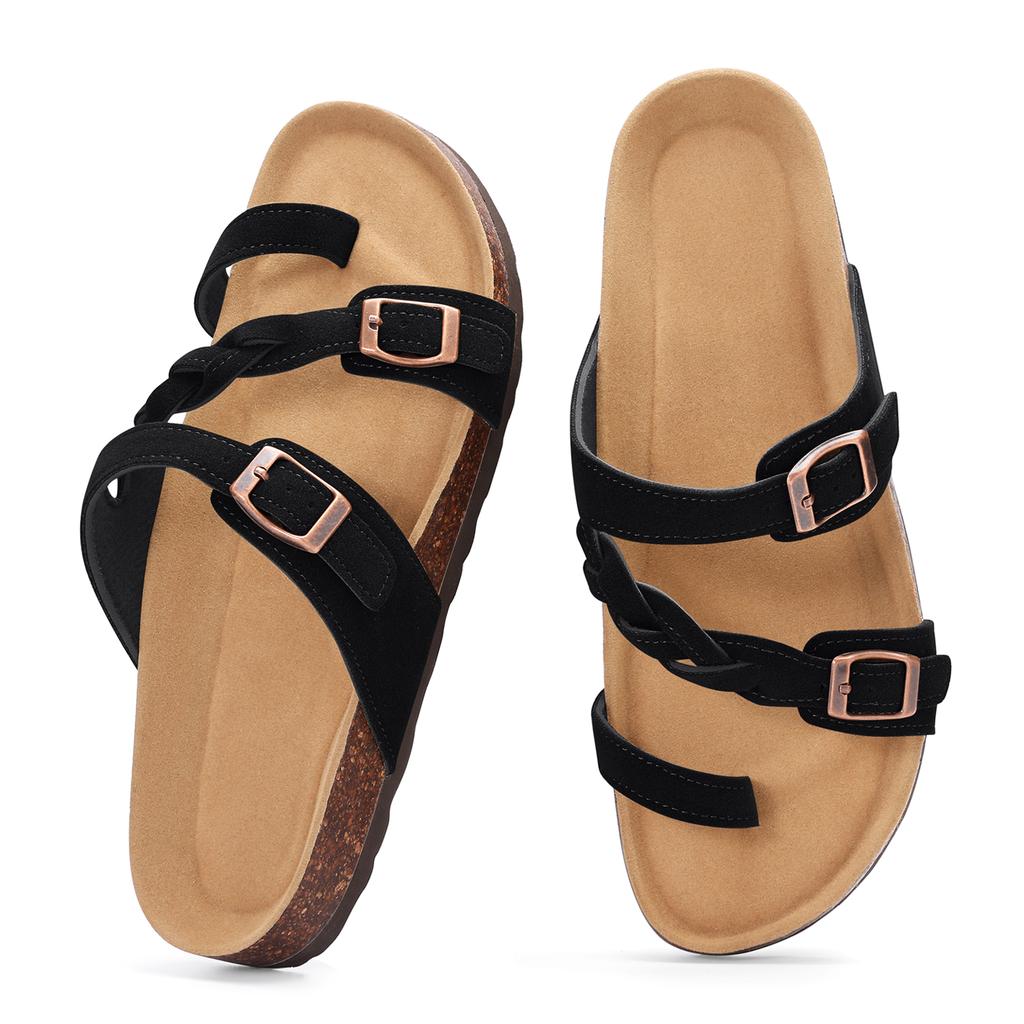 Fashion Smile 2025 New Women's Summer Sandals Fashion Woman Shoes Cow Suede Potato Shoes Classic Antiskid Women's Mules Suede Flip-flops