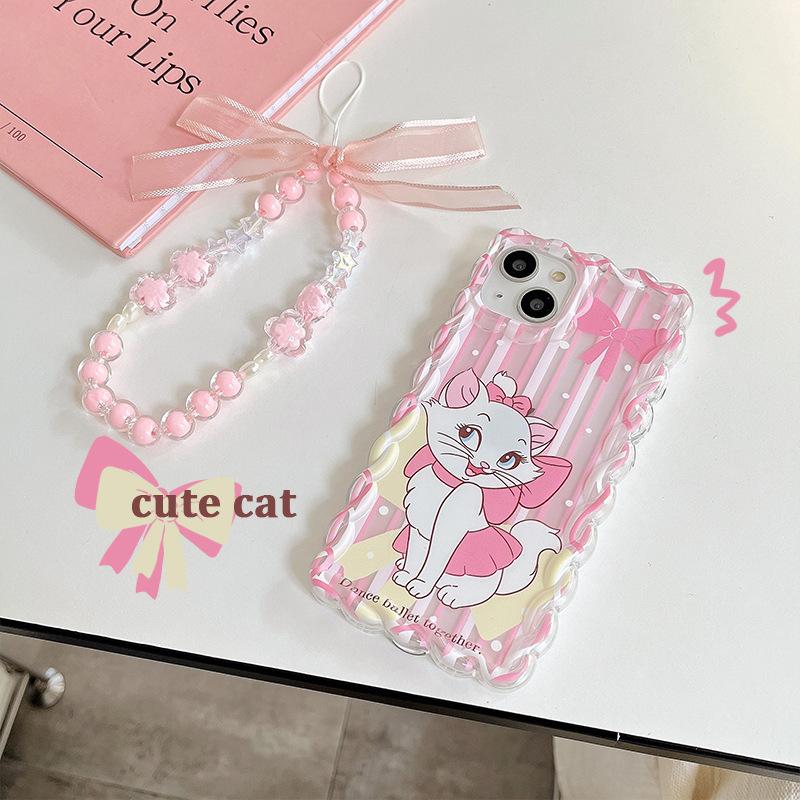 Applicable Apple 11/14/15 Pro Twist Mary Cat Lanyard Girl Anti-drop Soft Case iPhoneXR Mobile Phone Case