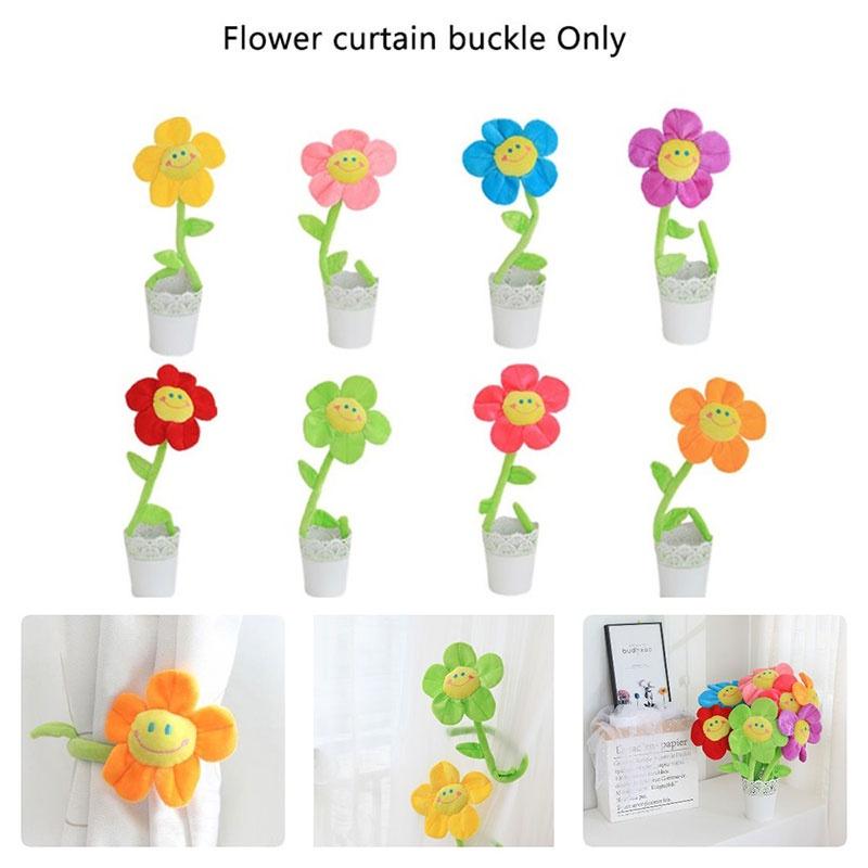 Sunflower Rose Window Treatment Tieback Short Plush 8 Vivid Colors 3 Height Options