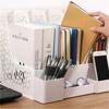 1pc Desktop File Organizer with 4 Compartments PP Material Detachable Space-Saving Office Supplies Document Sorting Storage Box