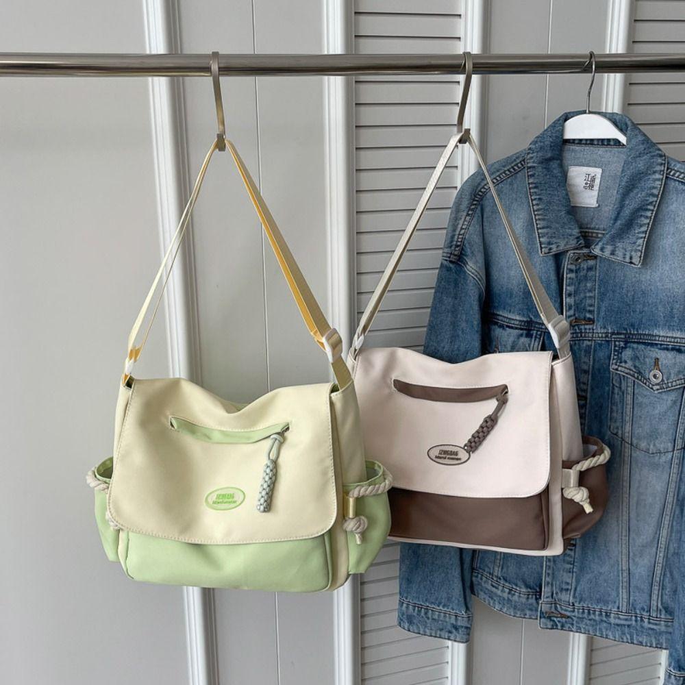 Preppy Style Crossbody Bag Handbag Canvas Bag Fashion Shoulder Bag  Unisex