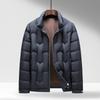 Mens Winter Down Jacket Stand Collar Zipper Front 90% White Duck Warm Thickened Casual Outerwear Youth