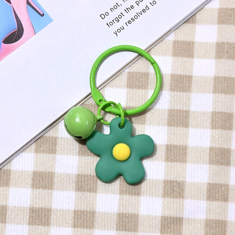 Pequeno chaveiro de flor de doce para mulheres, menina, sino, chaveiro de carro, bolsa, pingente, joias de festa