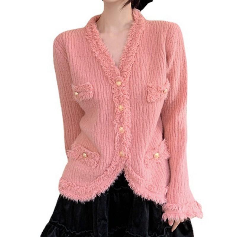 2026 Fall Fashion Tassel Knit Cardigan Sweater Sweet Slim Fit Top Women