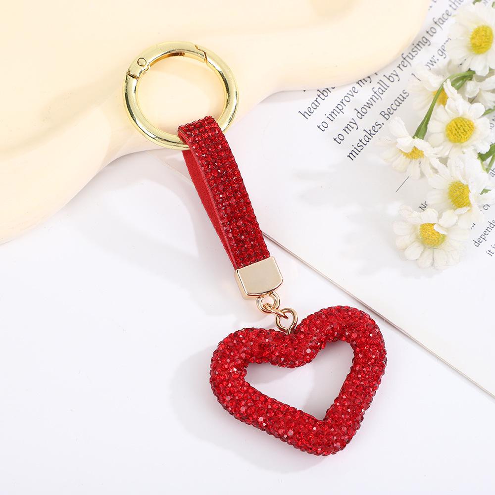 Heart-Shaped Ceramic Diamond Keychain for Women - Valentine's Day Gift