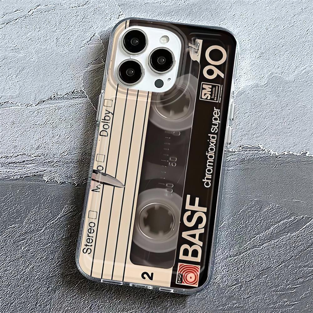 Personalized Cassette Tape Case For Iphone 15 16 Pro Max 11 12 13 14 Pro Max 7 8 Plus 13 XS XR Soft Clear Phone Case Funda