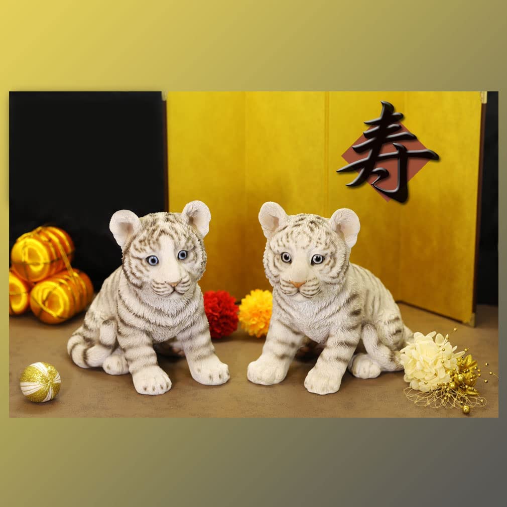 Devalier CA225W [Authentic] White Tiger Tiger Figurine, Resin, Perfect Gift