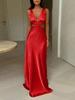 2025 European & American Sexy Halter Strap Cutout Slim Fit Evening Gown Dress for Women