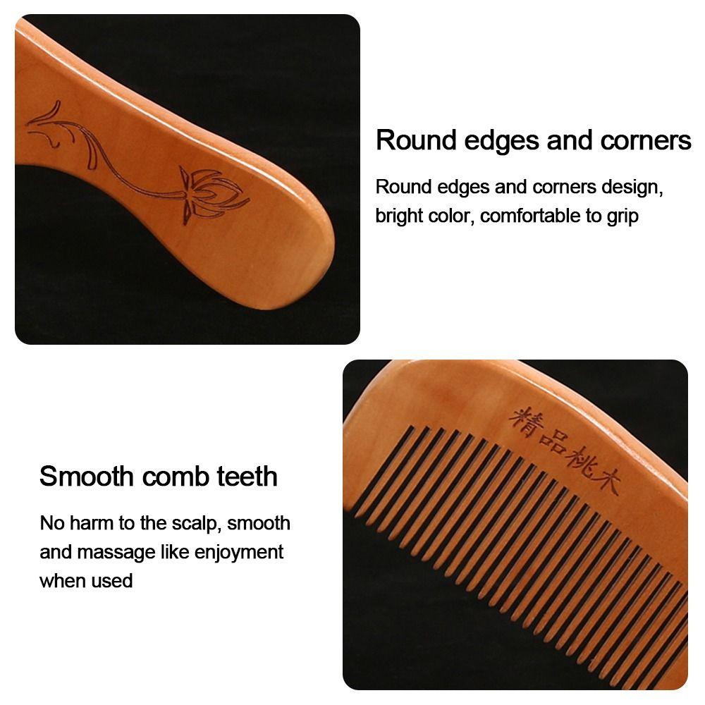 2PCS Anti-static Hair Comb Head Massage Sandalwood Comb  Hair Care Tool Beauty Accessories