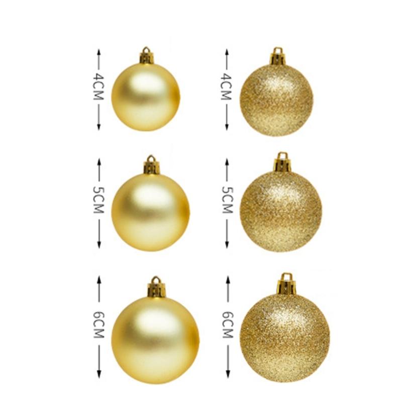 1 Box Shatterproof Decorations Balls Stylish Christmas Tree Round Shaped Balls Decor Home Creative Decoration Gifts